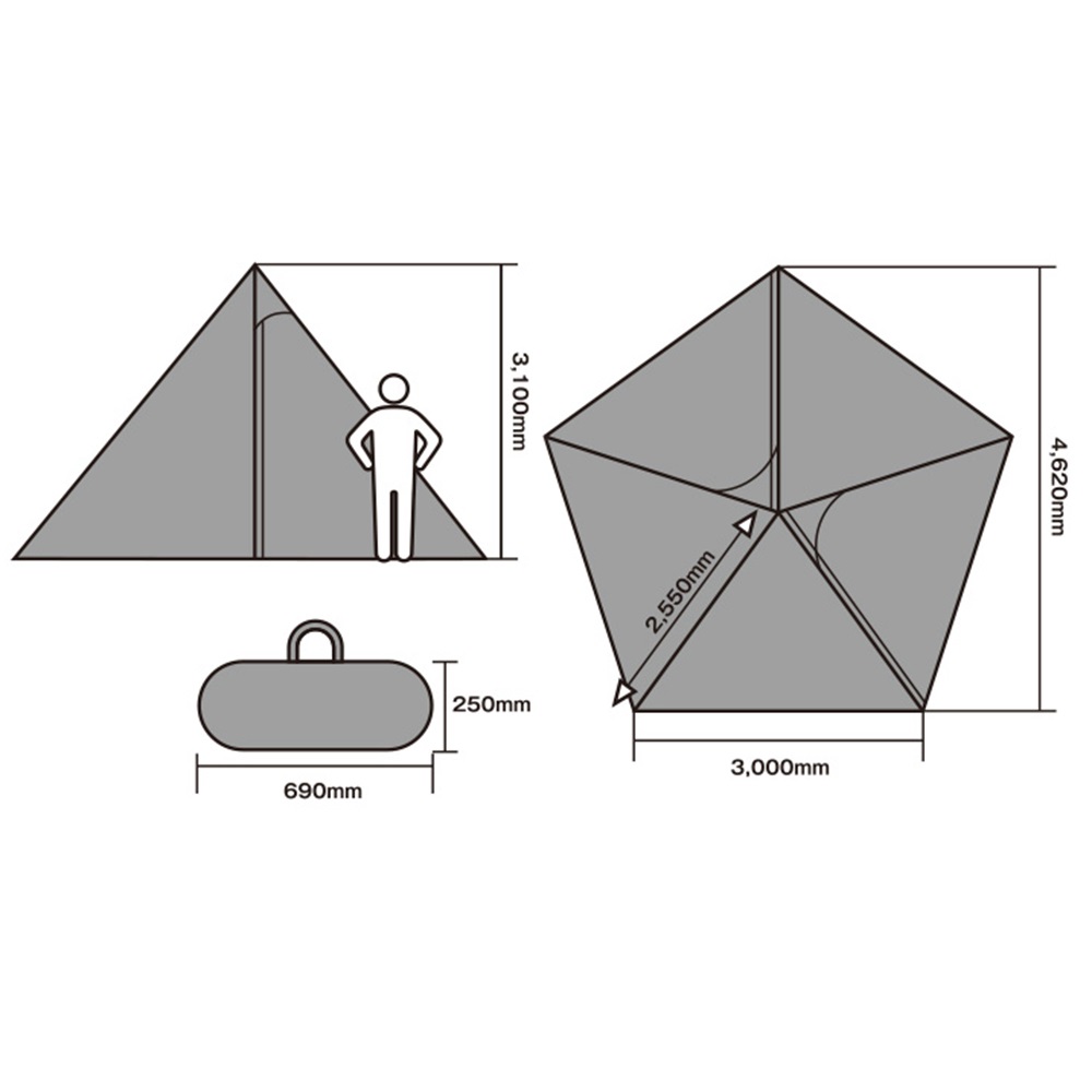 アウトドア テント/タープ tent-Mark DESIGNS サーカスTC DX MID+: キャンプ トレッキングギア 