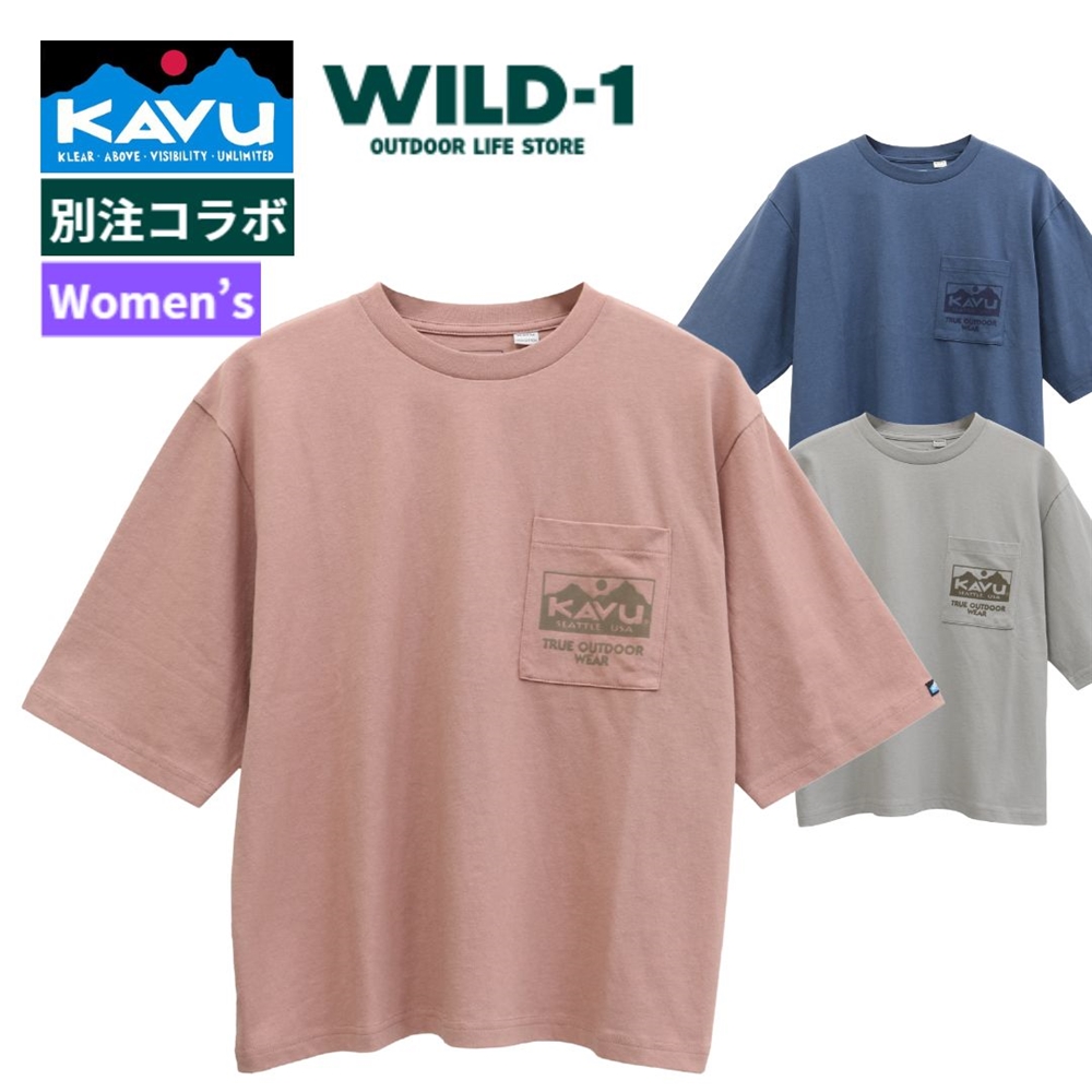 WILD-1× KAVU 別注 Ws 雷鳥ポケットTee