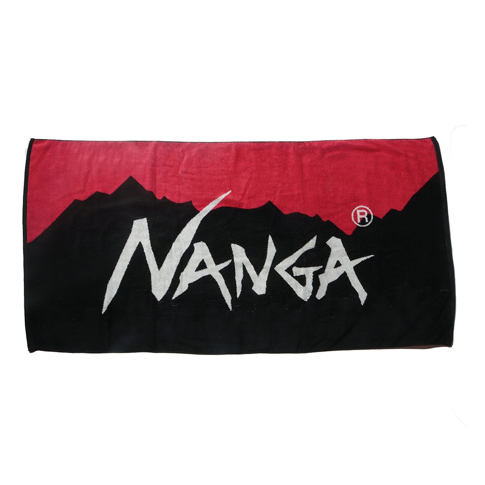 NANGA　ナンガ　ロゴ　バスタオル　【カラー：レッド×ブラック】