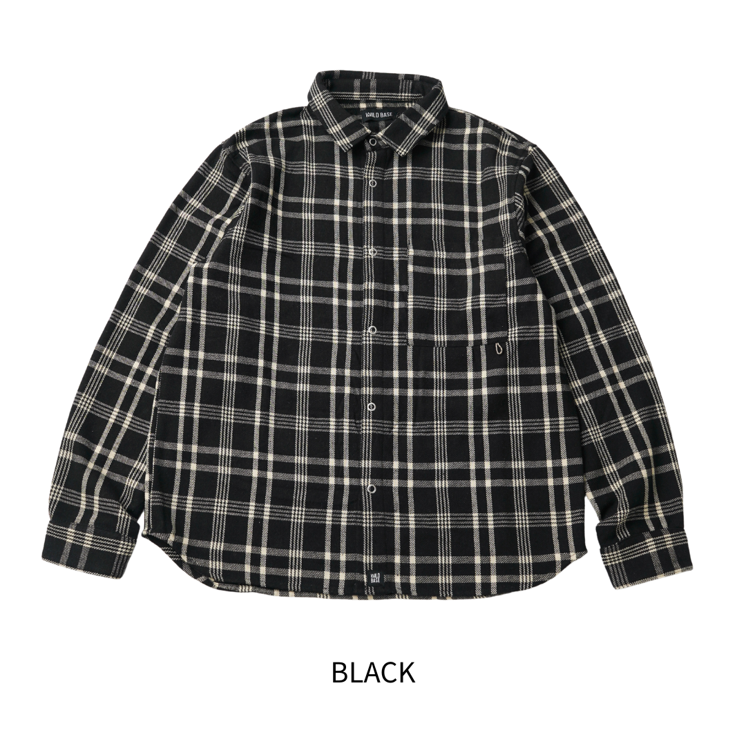 WILD BASE �l�� �`�F�b�N �L�����v �V���c W-492�yBLACK�EL�T�C�Y�z