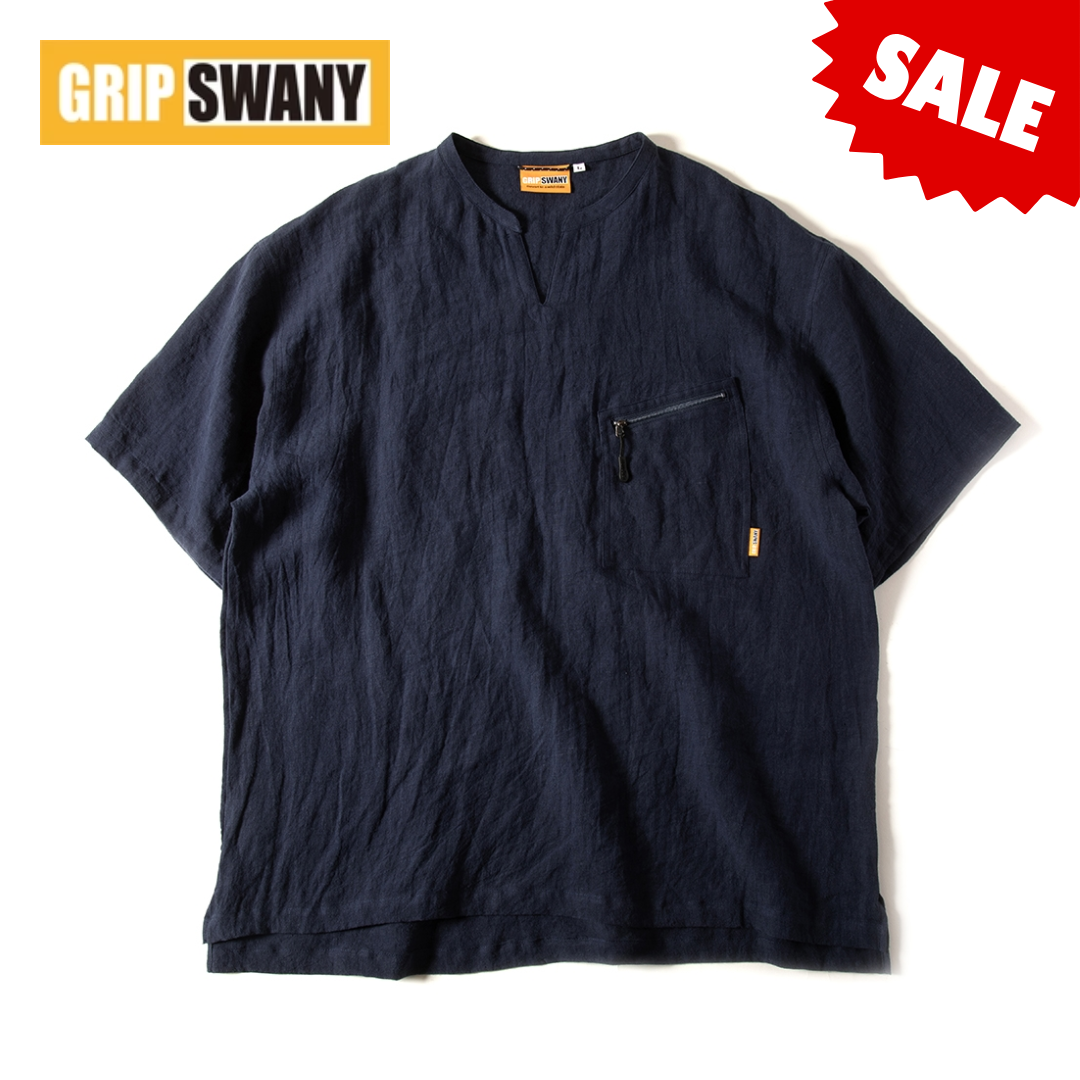 【SALE】 グリップスワニー GSW1-01S ARADAKI リネン シャツ 【 AITETSU 藍鉄色】 ※ オンライン限定商品
